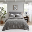 Pemberly Row Fur Down Comforter Mini Set in Gray King/Cal King