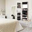 Pemberly Row Density Board & Wall/Door Mount LED Light Jewelry Cabinet in White