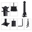 Pemberly Row 5-piece Contemporary Solid Steel Fireplace Tool Set in Black