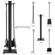 Pemberly Row 5-piece Contemporary Solid Steel Fireplace Tool Set in Black