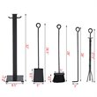 Pemberly Row 5-piece Contemporary Solid Steel Fireplace Tool Set in Black
