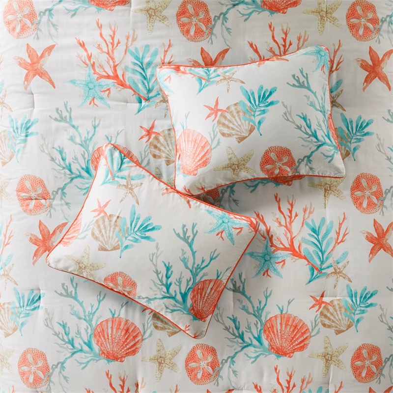 Pemberly Row 7-piece Cotton Sateen Comforter Set - Coral Pink