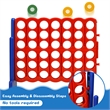 Pemberly Row 4 in A Row Giant Game Set w/Basketball Hoop for Family Blue