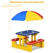 Pemberly Row Picnic Table Set withRemovable Umbrella Garden Patio Multicolor