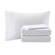 Pemberly Row Contemporary 9 Piece Comforter Set with Cotton Bed Sheets