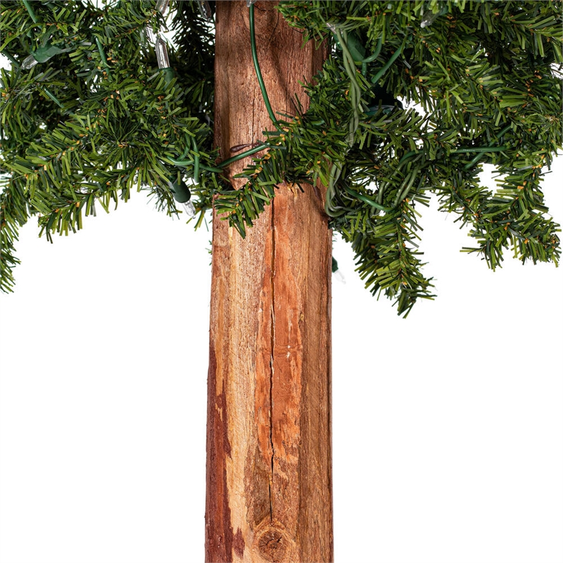 Pemberly Row 4/5/6' Alpine Artificial Christmas Tree Set with LED Lights - Green