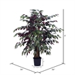 Pemberly Row 4' Artificial Capensia Extra Full Bush with Basket in Green/Red