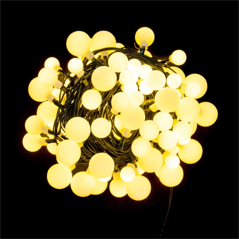 Pemberly Row 100 Light Warm White LED Indoor/Outdoor 3 Size Cherry Light Set