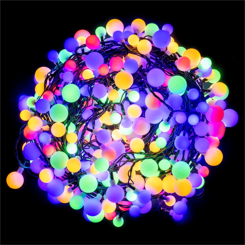 Pemberly Row 400 Light Multicolor LED Indoor/Outdoor 3 Size Cherry Light Set
