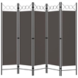 Pemberly Row Contemporary 5-Panel Room Divider in Anthracite