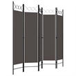 Pemberly Row Contemporary 5-Panel Room Divider in Anthracite
