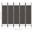 Pemberly Row Contemporary 5-Panel Room Divider in Anthracite