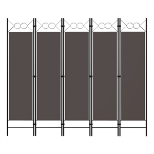 Pemberly Row Contemporary 5-Panel Room Divider in Anthracite