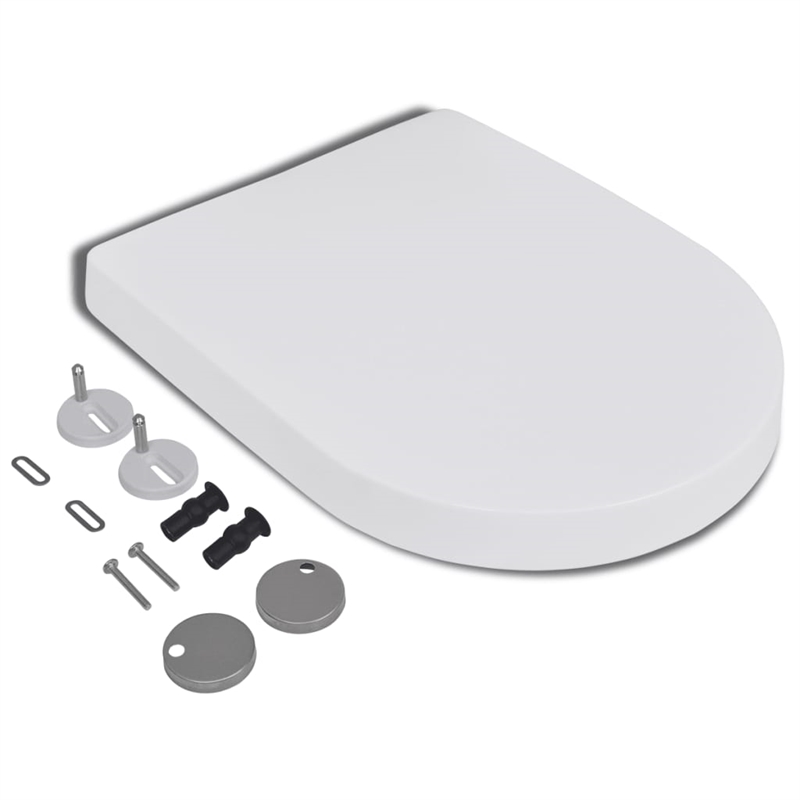 Pemberly Row Square Soft-Close Toilet Seat With Quick-Release in White