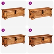 Pemberly Row Contemporary Grains Solid Mango Wood Storage Chest in Brown
