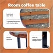 Pemberly Row Medium Solid Teak Mango Wood Coffee Table in Multicolor