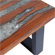 Pemberly Row Solid Teak and Mango Wood With Clear Coffee Table in Multicolour