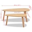 Pemberly Row 2 Piece MDF Solid Pinewood Coffee Table in Brown