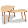 Pemberly Row 2 Piece MDF Solid Pinewood Coffee Table in Brown