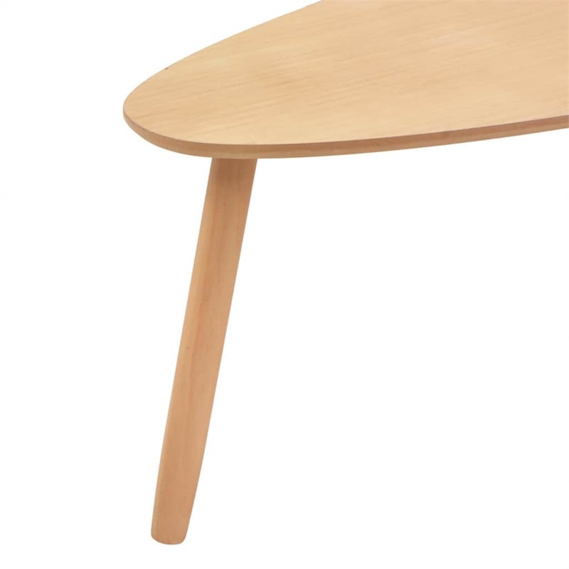 Pemberly Row 2 Piece MDF Solid Pinewood Coffee Table in Brown