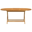 Pemberly Row Medium Foldable Solid Eucalyptus Wood Garden Table in Brown