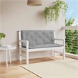 Pemberly Row Polyester Oxford fabric Garden Bench Cushion in Gray (Set of 2)