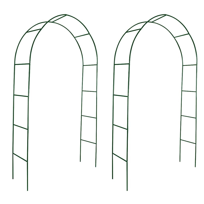 Pemberly Row 2 Pieces Dark Iron Durable Garden Arch in Green