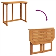 Pemberly Row Medium Foldable Solid Acacia Wood Balcony Table in Brown