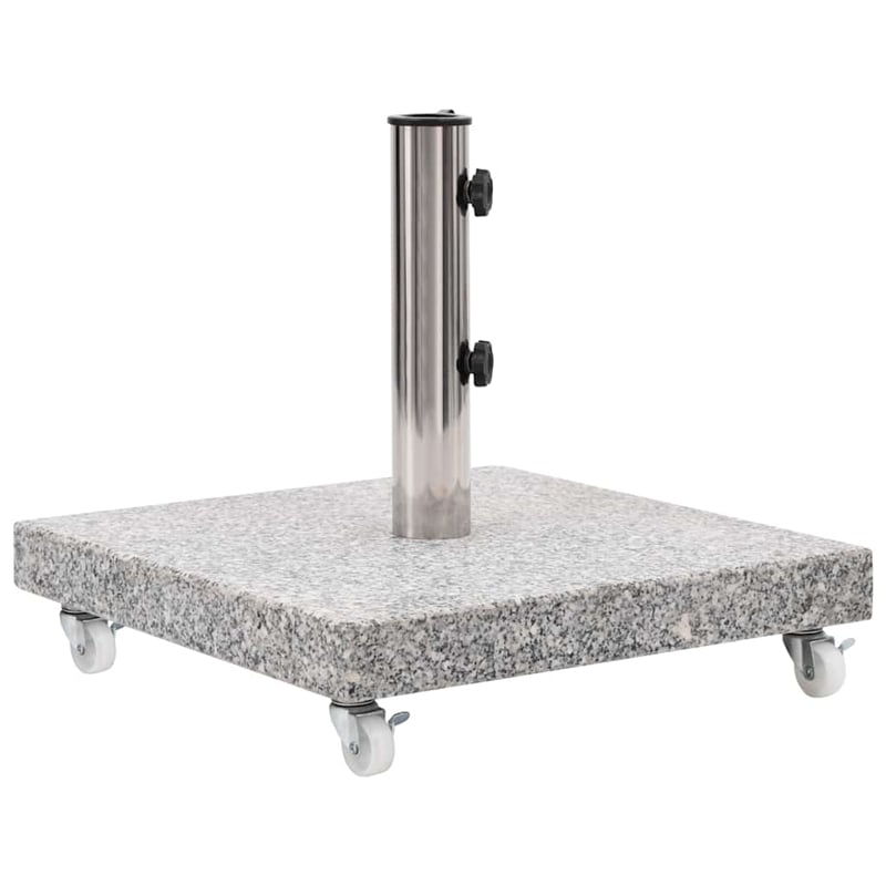 Pemberly Row Granite Base and Stainless Steel Tube Parasol Base in Grey