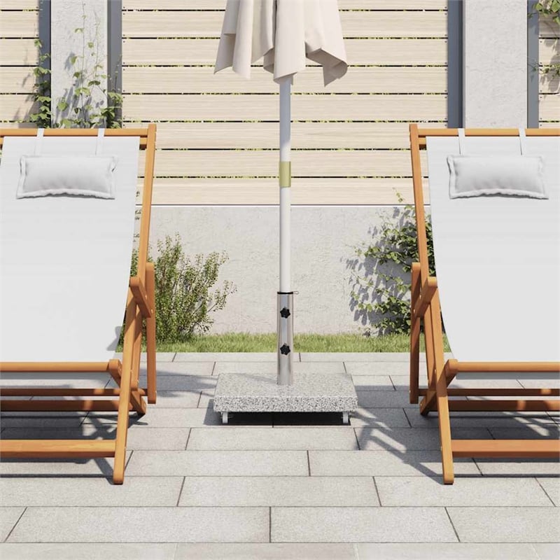 Pemberly Row Granite Base and Stainless Steel Tube Parasol Base in Grey