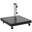 Pemberly Row Medium Granite and Stainless Steel Parasol Base in Black