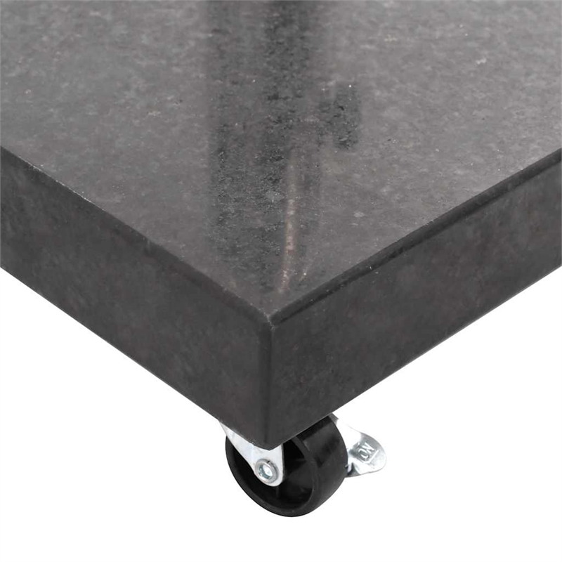 Pemberly Row Medium Granite and Stainless Steel Parasol Base in Black
