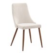 Pemberly Row Mid-Century Fabric and Metal Dining Chair Set of 2 Beigeand Walnut