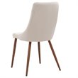 Pemberly Row Mid-Century Fabric and Metal Dining Chair Set of 2 Beigeand Walnut