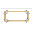 Pemberly Row Rectangular Contemporary Glass/Metal Coffee Table in Silver/Gold