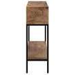 Pemberly Row Industrial Wood & Wrought Iron Console Table Natural Burnt andBlack