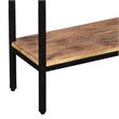 Pemberly Row Industrial Wood & Wrought Iron Console Table Natural Burnt andBlack