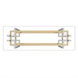 Pemberly Row Contemporary Metal and Glass Console Table Silver and Gold