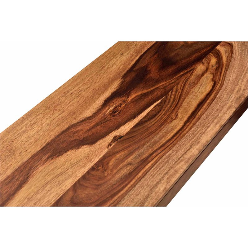 Pemberly Row Rustic Modern Solid Wood ConsoleDesk Dark Sheesham