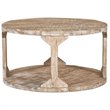 Pemberly Row Rustic Modern Solid Wood Round Coffee Table Distressed Natural
