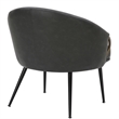 Pemberly Row Faux Leather Accent Chair Vintage Charcoal Black Aged Gold