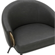 Pemberly Row Faux Leather Accent Chair Vintage Charcoal Black Aged Gold