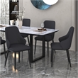 Pemberly Row Contemporary Faux Leather and Metal Dining Chair Set of 2 Black