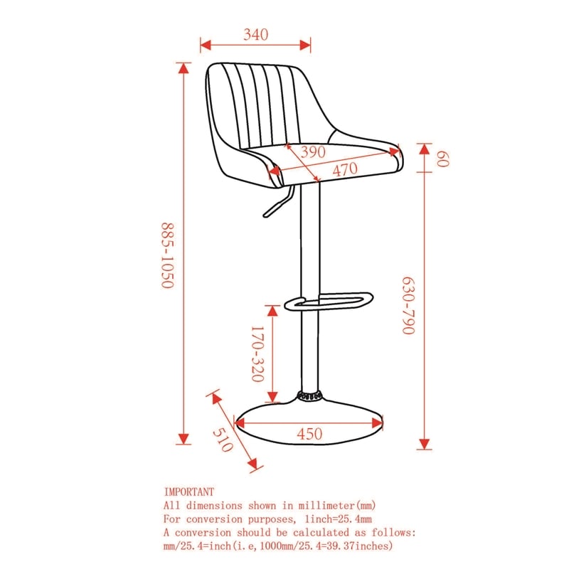 Pemberly Row Faux Leather Adjustable Stool with Swivel Set of 2 White and Black