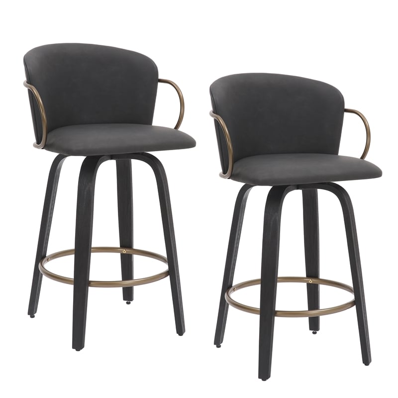 Pemberly Row Faux Leather Wood 26