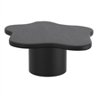 Pemberly Row Mid-Century Modern Solid Wood Large Coffee Table Black
