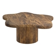 Pemberly Row Mid-Century Modern Solid Wood Large Coffee Table Walnut