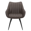 Pemberly Row Faux Leather Swivel Dining Accent Chair Set of 2 Charcoal Black