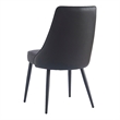 Pemberly Row Faux Leather Metal Dining Chair Faux Leather Set of 2 Black Black