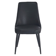 Pemberly Row Faux Leather Metal Dining Chair Faux Leather Set of 2 Black Black